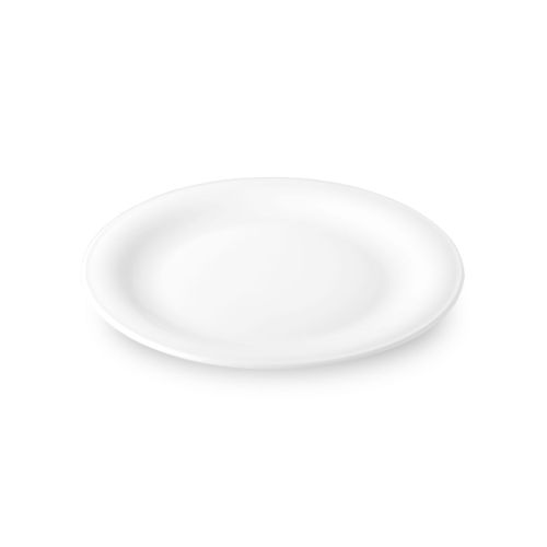 Bord Coup plat 19 cm porselein van opzij, lage rand en vlakke spiegel zichtbaar
