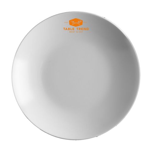 Diep bord Isabelle 26 cm in porselein met éénkleurig TableTrend-logo op het voorvlak.