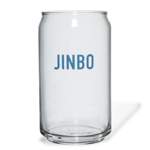 Can glas 48 cl met eenkleurig logo van Jinbo op het voorpaneel
