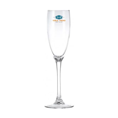 Cosy Moments Champagneflute 19 cl. bedrukt met meerkleurig TableTrend-logo zichtbaar op de bovenzijde. Cosy Moments Champagneflute 19 cl. bedrukt met meerkleurig TableTrend-logo zichtbaar op de bovenzijde.