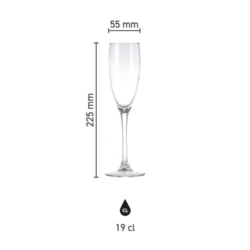 Infographic met maatvoering van het Cosy Moments champagneflute 19 cl. inclusief hoogte en inhoud. Infographic met maatvoering van het Cosy Moments champagneflute 19 cl. inclusief hoogte en inhoud.