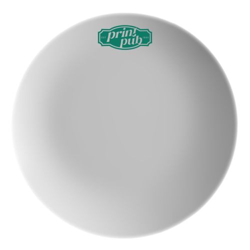 Porseleinen bord Isabelle 30 cm met centraal geplaatst PrintPub-logo in één kleur op de bovenzijde.