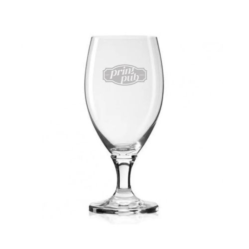 Deister Pokal 25 cl tapmaat glas met gegraveerd PrintPub-logo op het voorpaneel