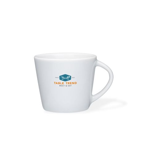 Eva Espresso Kop 10 cl. van porselein met meerkleurige TableTrend-bedrukking op vooraanzicht.