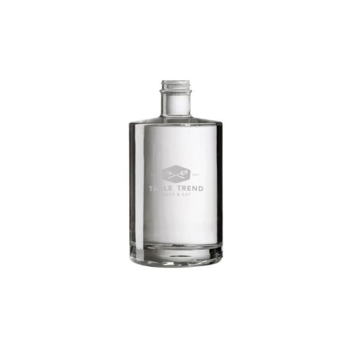 Fles Berlin 0,2 liter glas met gegraveerd TableTrend-logo op de voorzijde, fijn verwerkt in het glas. Fles Berlin 0,2 liter glas met gegraveerd TableTrend-logo op de voorzijde, fijn verwerkt in het glas.