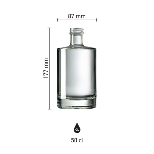 Infographic van de Fles Berlin 0,5 liter glas met overzicht van productafmetingen in millimeters. Infographic van de Fles Berlin 0,5 liter glas met overzicht van productafmetingen in millimeters.