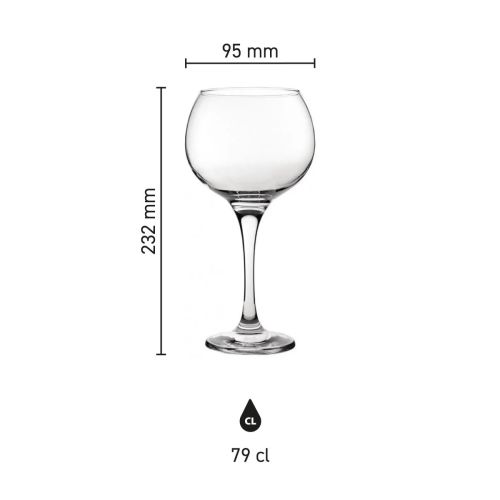 Infographic met productafmetingen van Gin Tonic glas Ambassador 79 cl. met hoogte, breedte en inhoud. Infographic met productafmetingen van Gin Tonic glas Ambassador 79 cl. met hoogte, breedte en inhoud.