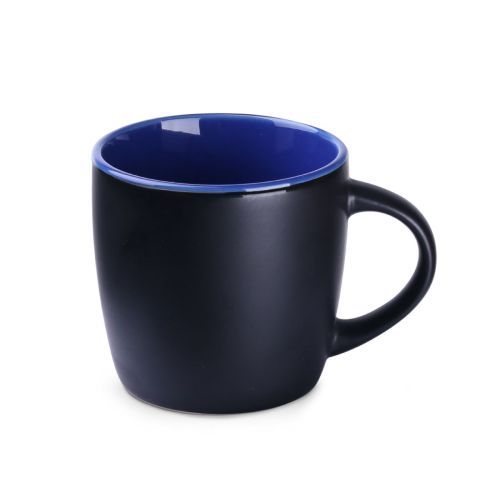 Vooraanzicht Handy Espresso Kop 10 cl. van zwart-blauw keramiek met gladde afwerking en compacte vorm.