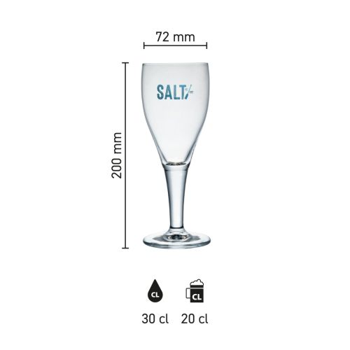 Maatvoering van het Harzer Pokal 20 cl tapmaat glas met hoogte, diameter en inhoud in infographic