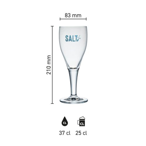 Maatvoering van het Harzer Pokal 25 cl tapmaat glas met hoogte, diameter en inhoud in infographic