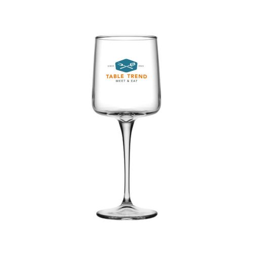 conic wijnglas 27 cl bedrukt met een meerkleurig logo van TableTrend op de voorzijde. conic wijnglas 27 cl bedrukt met een meerkleurig logo van TableTrend op de voorzijde.