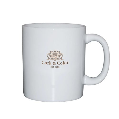 Infographic toont afmetingen van Kitty mok 30 cl in porselein, met maatvoering in millimeters.