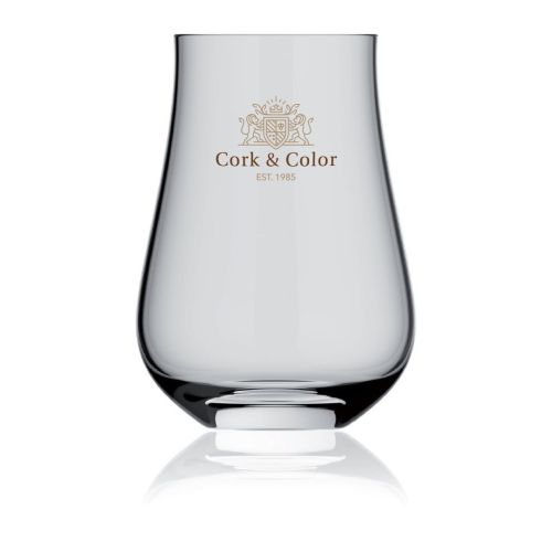 Lauren Glas 63 cl. met meerkleurig CorkColor-logo op het voorpaneel