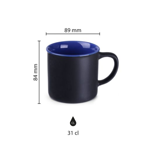 Afbeelding toont de precieze maten van de mok Loft Supreme 31 cl., weergegeven als infographic. Afbeelding toont de precieze maten van de mok Loft Supreme 31 cl., weergegeven als infographic.