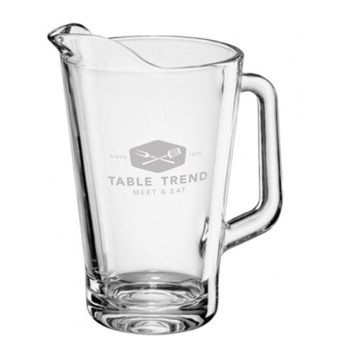 Gegraveerd TableTrend-logo op het vooraanzicht van de Pitcher Conic 1,8 liter glas. Gegraveerd TableTrend-logo op het vooraanzicht van de Pitcher Conic 1,8 liter glas.