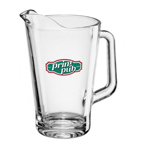 PrintPub-logo in meerdere kleuren op de voorzijde van de Pitcher Conic 1,8 liter glas. PrintPub-logo in meerdere kleuren op de voorzijde van de Pitcher Conic 1,8 liter glas.