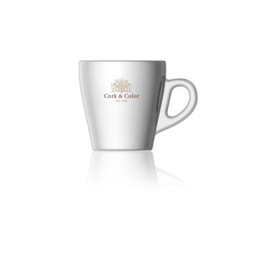 Pura Espresso Kop 7 cl. glas met meerkleurig CorkColor-logo op de zijkant