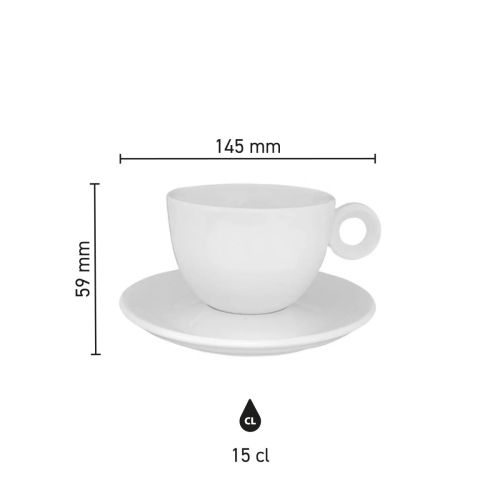 Infographic met productafmetingen van Rondo Koffie 15 cl. porseleinen set, inclusief hoogte en diameter. Infographic met productafmetingen van Rondo Koffie 15 cl. porseleinen set, inclusief hoogte en diameter.