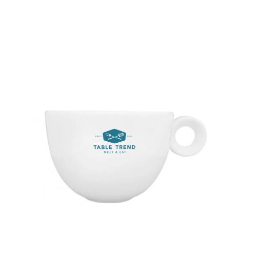 Rondo Koffie kop 15 cl. van porselein met Tabletrend-logo in één kleur op de voorzijde gedrukt. Rondo Koffie kop 15 cl. van porselein met Tabletrend-logo in één kleur op de voorzijde gedrukt.