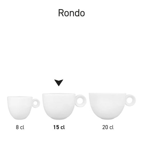 Serie van Rondo Koffie kopjes porselein, naast elkaar afgebeeld mett verschillende inhouden. Serie van Rondo Koffie kopjes porselein, naast elkaar afgebeeld mett verschillende inhouden.