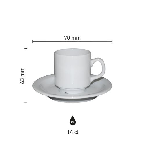 Infographic met productafmetingen van Sara koffie wit 14 cl. set porselein kop en schotel. Infographic met productafmetingen van Sara koffie wit 14 cl. set porselein kop en schotel.