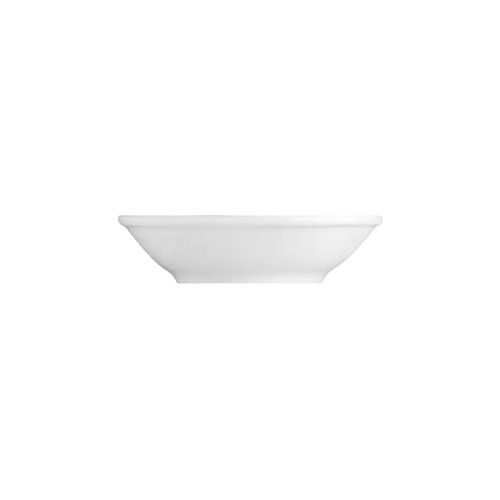Zijaanzicht van de witte Princip schaal 13 cm porselein met lichte helling in het profiel. Zijaanzicht van de witte Princip schaal 13 cm porselein met lichte helling in het profiel.