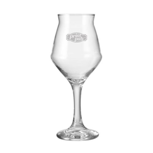 Sommelier Kelch glas van 40 cl met gegraveerd PrintPub-logo subtiel zichtbaar aan de voorzijde.