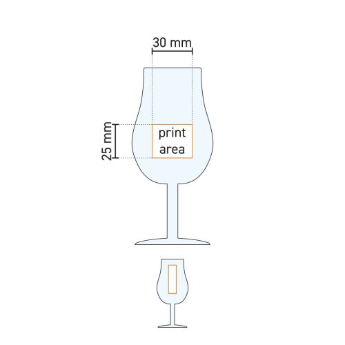 Werktekening met drukgebied van tasting glass 13 cl glas. Werktekening met drukgebied van tasting glass 13 cl glas.