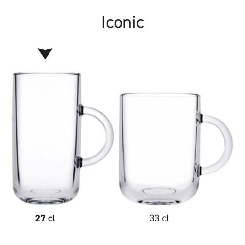 Overzichtsbeeld van theeglazen Iconic in serie met verschillende inhoudsmaten. Overzichtsbeeld van theeglazen Iconic in serie met verschillende inhoudsmaten.