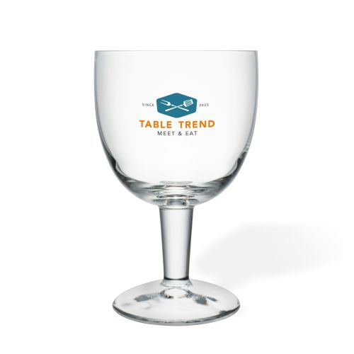 Trappist Glas 25 cl tapmaat met meerkleurig TableTrend-logo op het voorpaneel