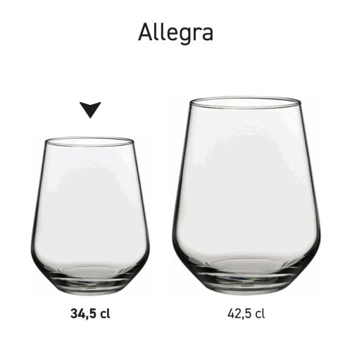 Set van meerdere Tumbler Allegra glazen, overzichtelijk gepresenteerd als serie.