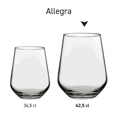 Set van meerdere Tumbler Allegra glazen, overzichtelijk gepresenteerd als serie. Set van meerdere Tumbler Allegra glazen, overzichtelijk gepresenteerd als serie.