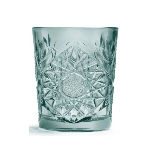 Groene Tumbler Onis Hobstar 35 cl glas met geslepen sterpatroon, vooraanzicht zonder bedrukking