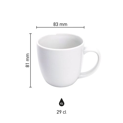 Afbeelding met productafmetingen van Uno mok 29 cl porselein, inclusief diameter en hoogte in beeld. Afbeelding met productafmetingen van Uno mok 29 cl porselein, inclusief diameter en hoogte in beeld.
