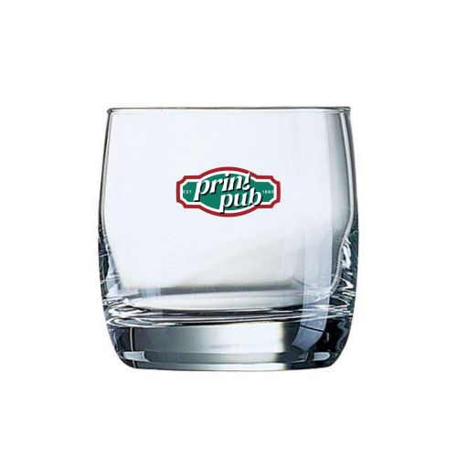 Bedrukking in meerdere kleuren van het PrintPub-logo op de voorzijde van het Vigne tumblerglas 20 cl. Bedrukking in meerdere kleuren van het PrintPub-logo op de voorzijde van het Vigne tumblerglas 20 cl.