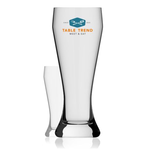 Weizenbierglas XXL 3,0 liter glas met meerkleurig TableTrend-logo op het voorvlak
