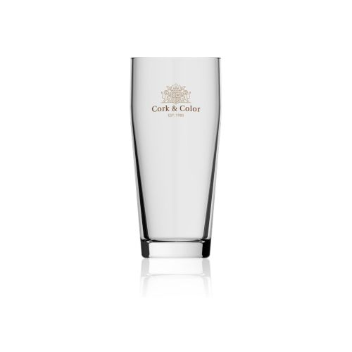 Willibecher bierglas 27 cl glas met meerkleurig CorkColor-logo bedrukt op de voorzijde