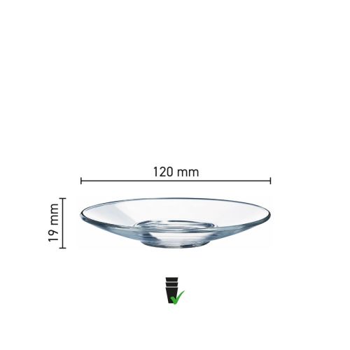 Aroma Schotel Espressoglas 12 cm. bedrukken