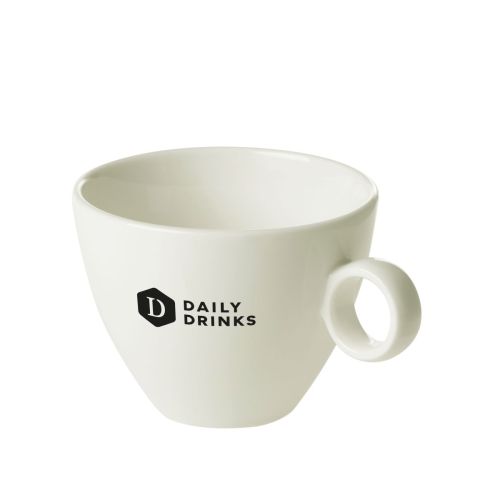 Bart Cappuccino kop 23 cl. wit porselein met zwart DailyDrinks-logo-opdruk aan de voorzijde. Bart Cappuccino kop 23 cl. wit porselein met zwart DailyDrinks-logo-opdruk aan de voorzijde.