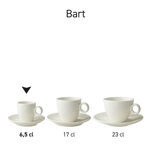 Reeks Bart Espresso porseleinen sets uit een complete productlijn. Reeks Bart Espresso porseleinen sets uit een complete productlijn.