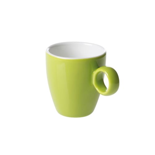 Bart Espresso kop 6,5 cl in groen-wit porselein met compacte vorm en licht gebogen oor. Bart Espresso kop 6,5 cl in groen-wit porselein met compacte vorm en licht gebogen oor.