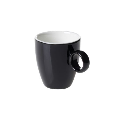 Bart Espresso kop 6,5 cl in zwart-wit porselein met compacte vorm en licht gebogen oor. Bart Espresso kop 6,5 cl in zwart-wit porselein met compacte vorm en licht gebogen oor.