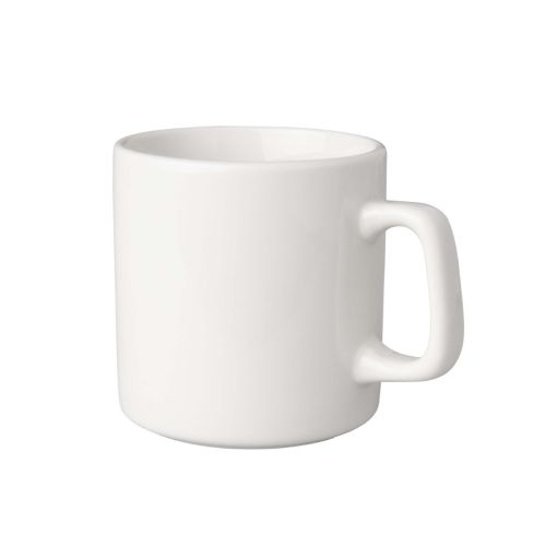 Voorzijde van witte beker Mammoet Budgetline Brabant 20 cl. met neutrale uitstraling en rechte rand. Voorzijde van witte beker Mammoet Budgetline Brabant 20 cl. met neutrale uitstraling en rechte rand.