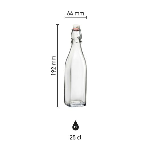 Beugelfles Vierkant Swing 0,25 liter bedrukken