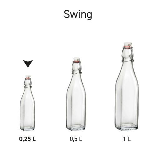 Beugelfles Vierkant Swing 0,25 liter bedrukken