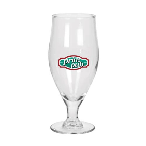 Full-colour bedrukt PrintPub-logo op Cervoise bierglas 38 cl., helder glas in frontaal beeld.