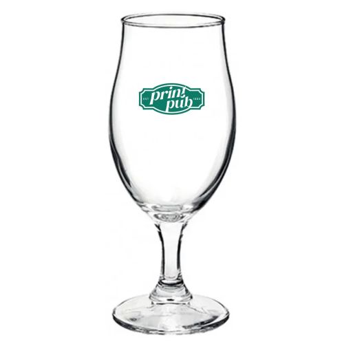 Bedrukking in één kleur van PrintPub-logo op voorzijde bierglas Executive 53 cl. Bedrukking in één kleur van PrintPub-logo op voorzijde bierglas Executive 53 cl.