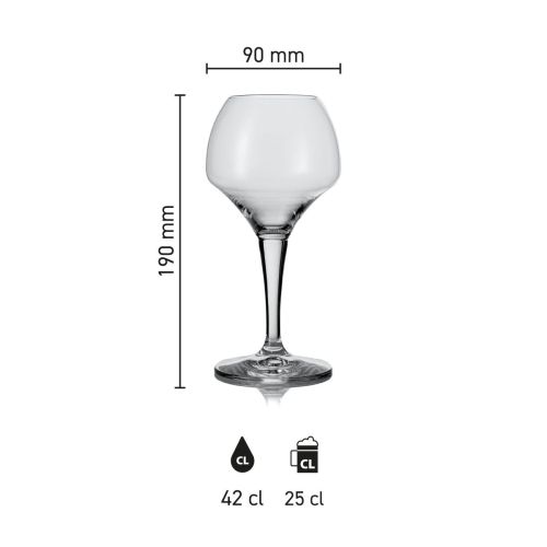 Afbeelding met de afmetingen van het Norbert bierglas 42 cl., met nadruk op inhoud en hoogte. Afbeelding met de afmetingen van het Norbert bierglas 42 cl., met nadruk op inhoud en hoogte.