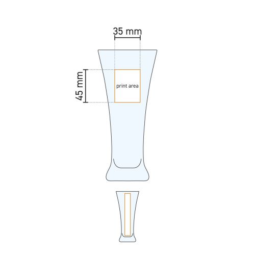 Gedetailleerde werktekening met drukgebied voor logo’s op het Tuborg bierglas 34 cl. Gedetailleerde werktekening met drukgebied voor logo’s op het Tuborg bierglas 34 cl.