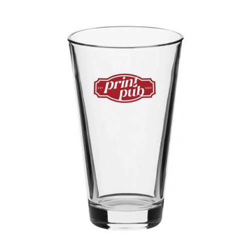 Bierglas vaasje 34 cl. met éénkleurig PrintPub-logo op de voorzijde, bedrukt in zwart. Bierglas vaasje 34 cl. met éénkleurig PrintPub-logo op de voorzijde, bedrukt in zwart.